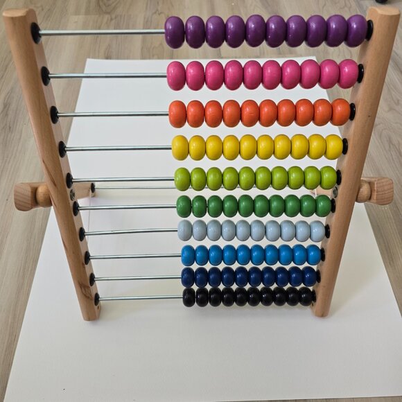 IKEA Mula Wooden Abacus 1990s, Bright rainbow, Fold-Up, Math Elementary Counting - Picture 13 of 14